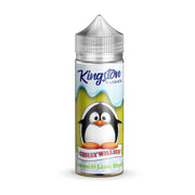 A 100ml bottle of Kingston Chilly Willes e-liquid with a lemon and lime slush flavor theme, featuring a penguin graphic and the brand's logo.